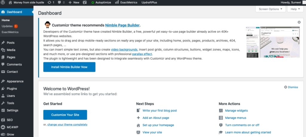 Wordpress-dashboard